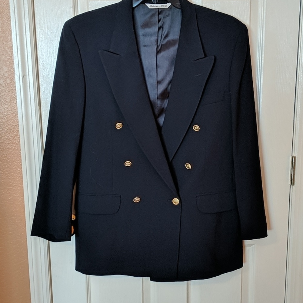 Navy Blazer by Stafford  Double Breasted  40 EUC